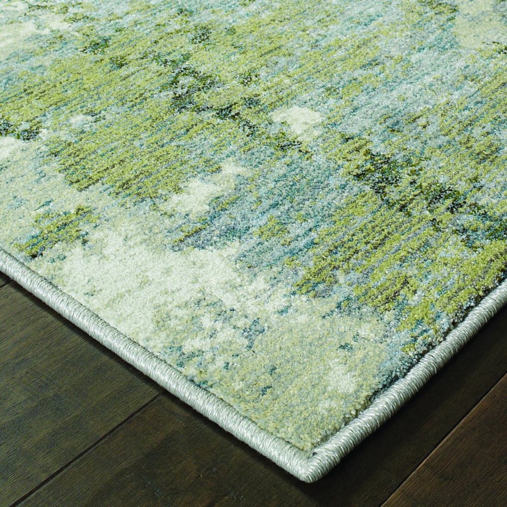 2' X 3' Blue Green Power Loom Area Rug