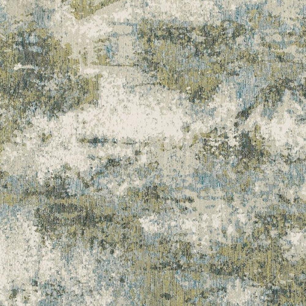 9' X 12' Blue Green Power Loom Area Rug