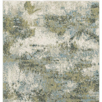 9' X 12' Blue Green Power Loom Area Rug