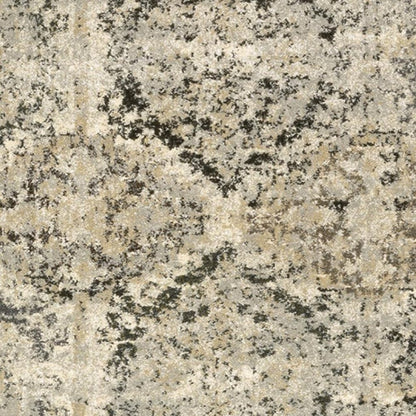 5' X 8' Ivory And Gray Trellis Distressed Area Rug