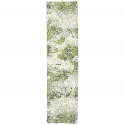 7' X 10' Blue Green Power Loom Area Rug