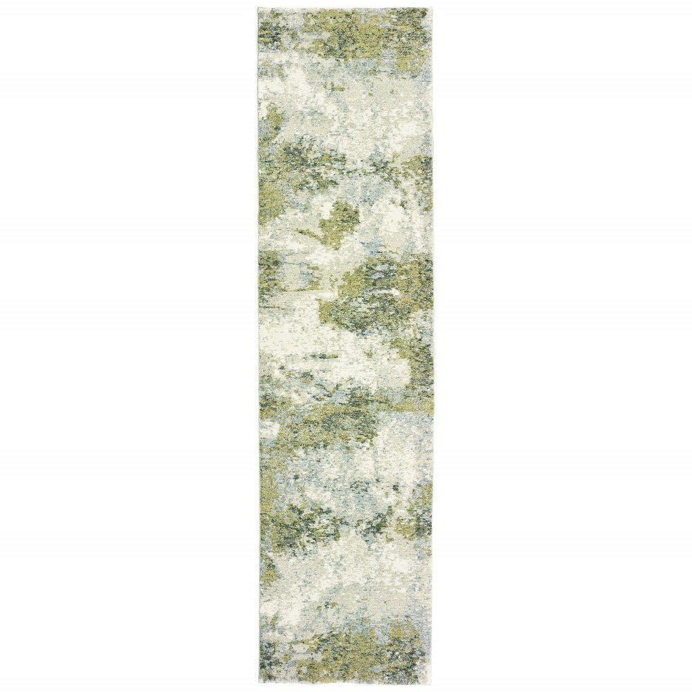 9' X 12' Blue Green Power Loom Area Rug