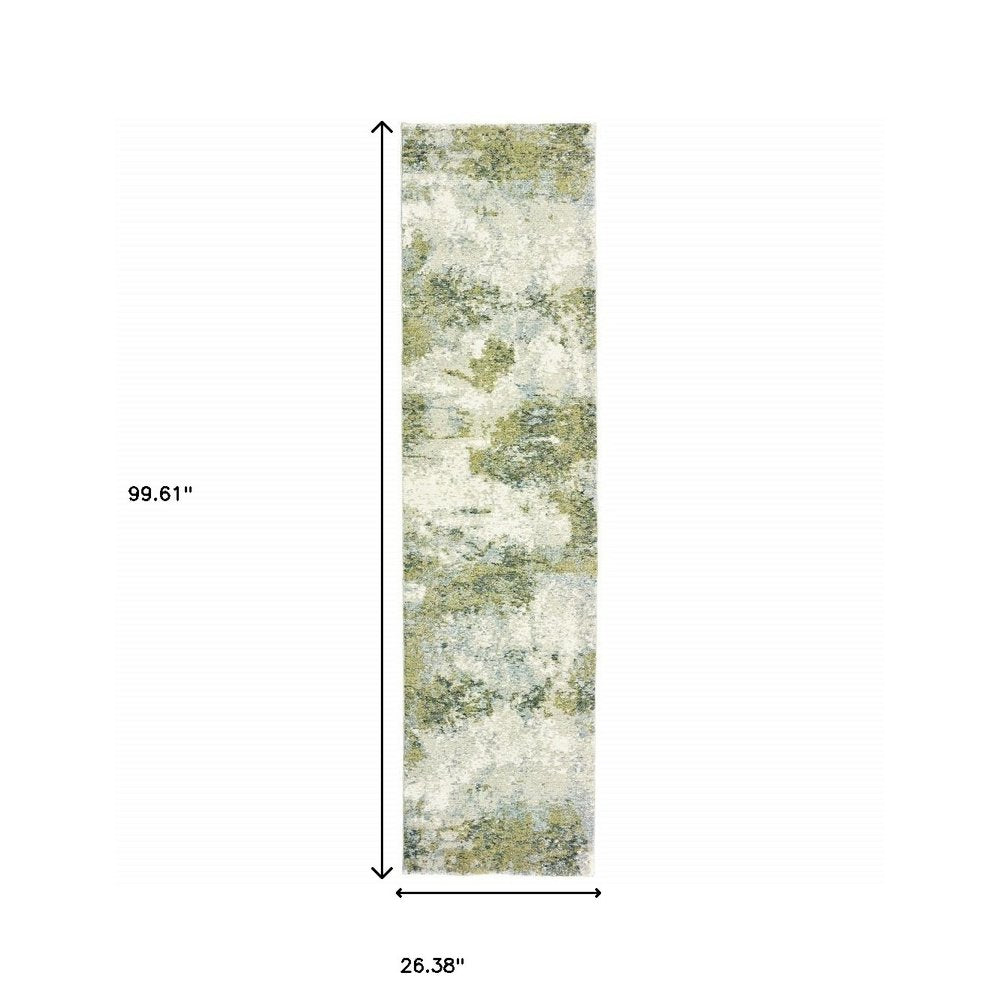 9' X 12' Blue Green Power Loom Area Rug