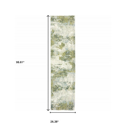 9' X 12' Blue Green Power Loom Area Rug