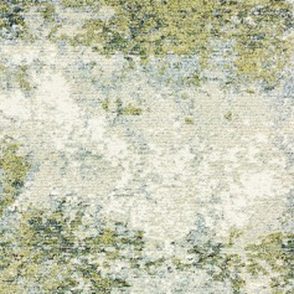 7' X 10' Blue Green Power Loom Area Rug