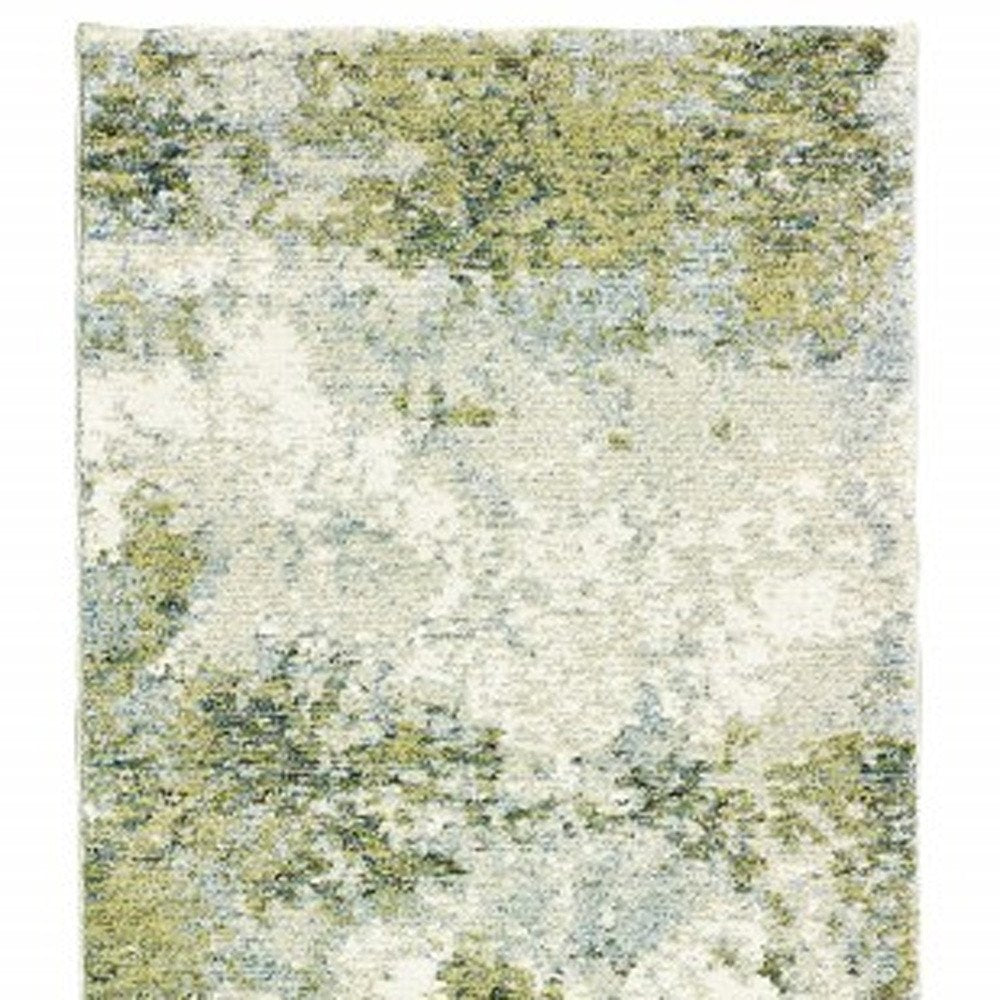 9' X 12' Blue Green Power Loom Area Rug