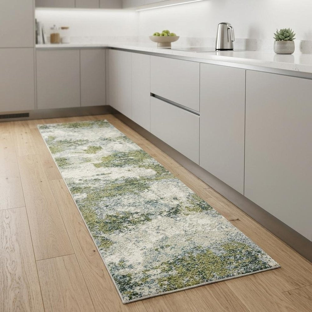 2' X 3' Blue Green Power Loom Area Rug