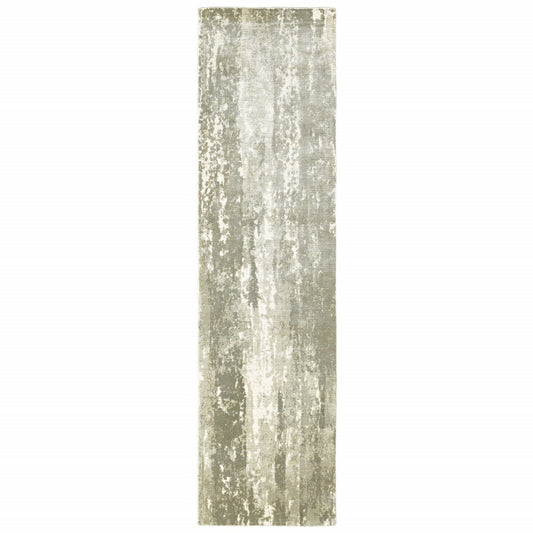 8’ X 10’ Gray And Ivory Abstract Splash Indoor Area Rug