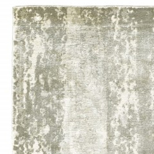 8’ X 10’ Gray And Ivory Abstract Splash Indoor Area Rug