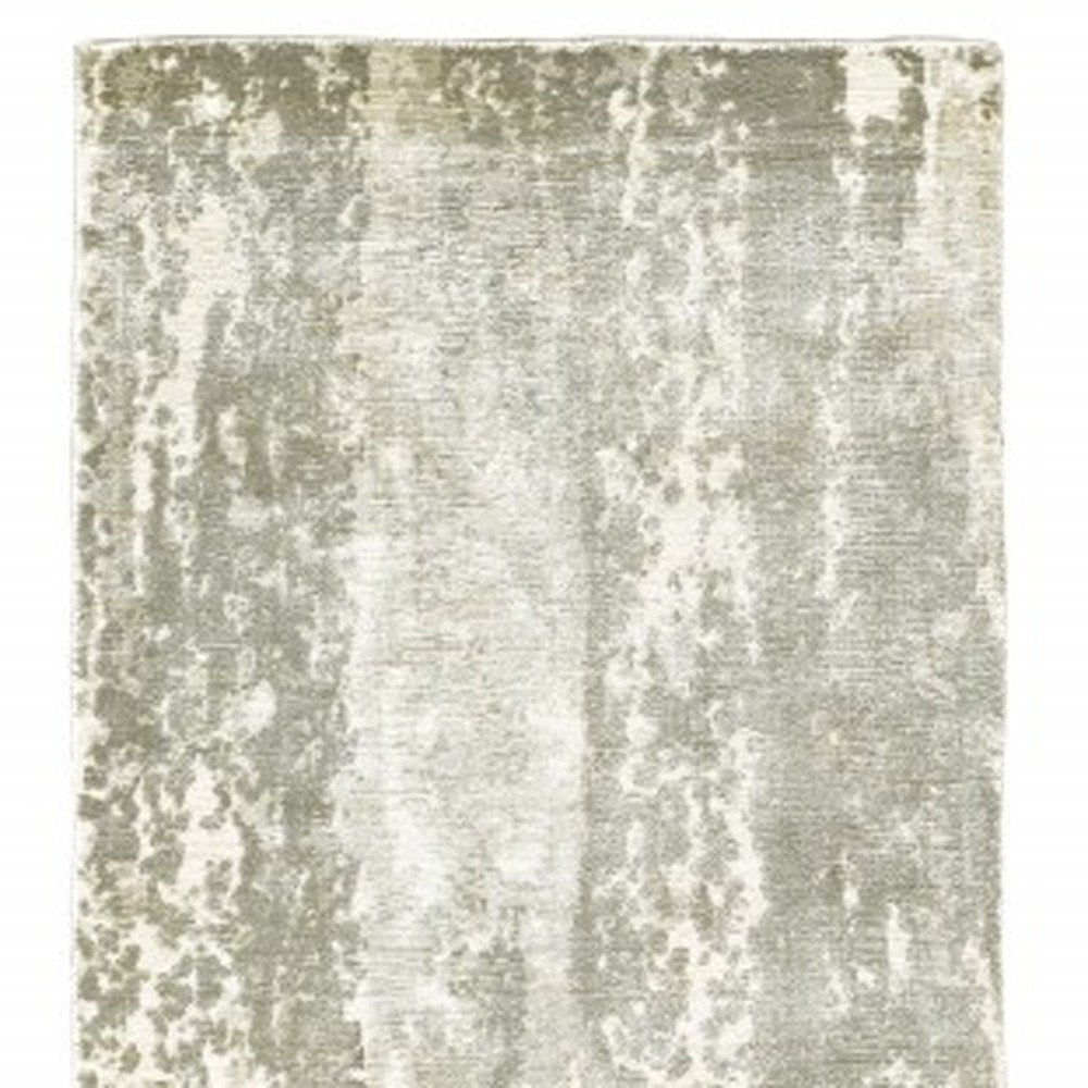 6' X 9' Gray And Ivory Abstract Hand Loomed Distressed Area Rug