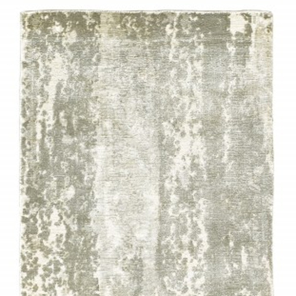 10’ X 14’ Gray And Ivory Abstract Splash Indoor Area Rug
