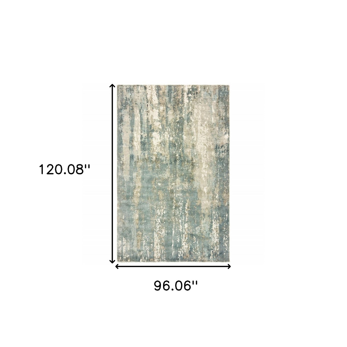 8’ X 10’ Blue And Gray Abstract Splash Indoor Area Rug