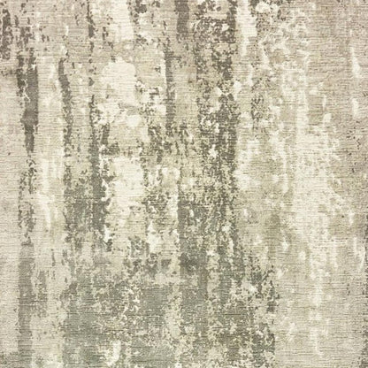 8' X 10' Gray And Ivory Abstract Hand Loomed Distressed Area Rug