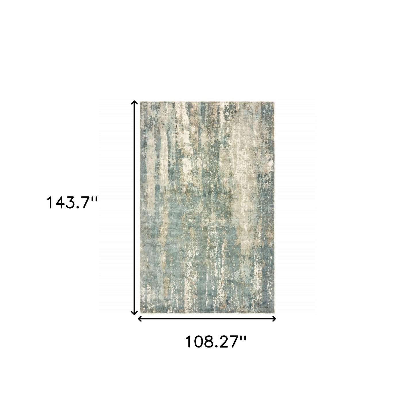 8’ X 10’ Blue And Gray Abstract Splash Indoor Area Rug