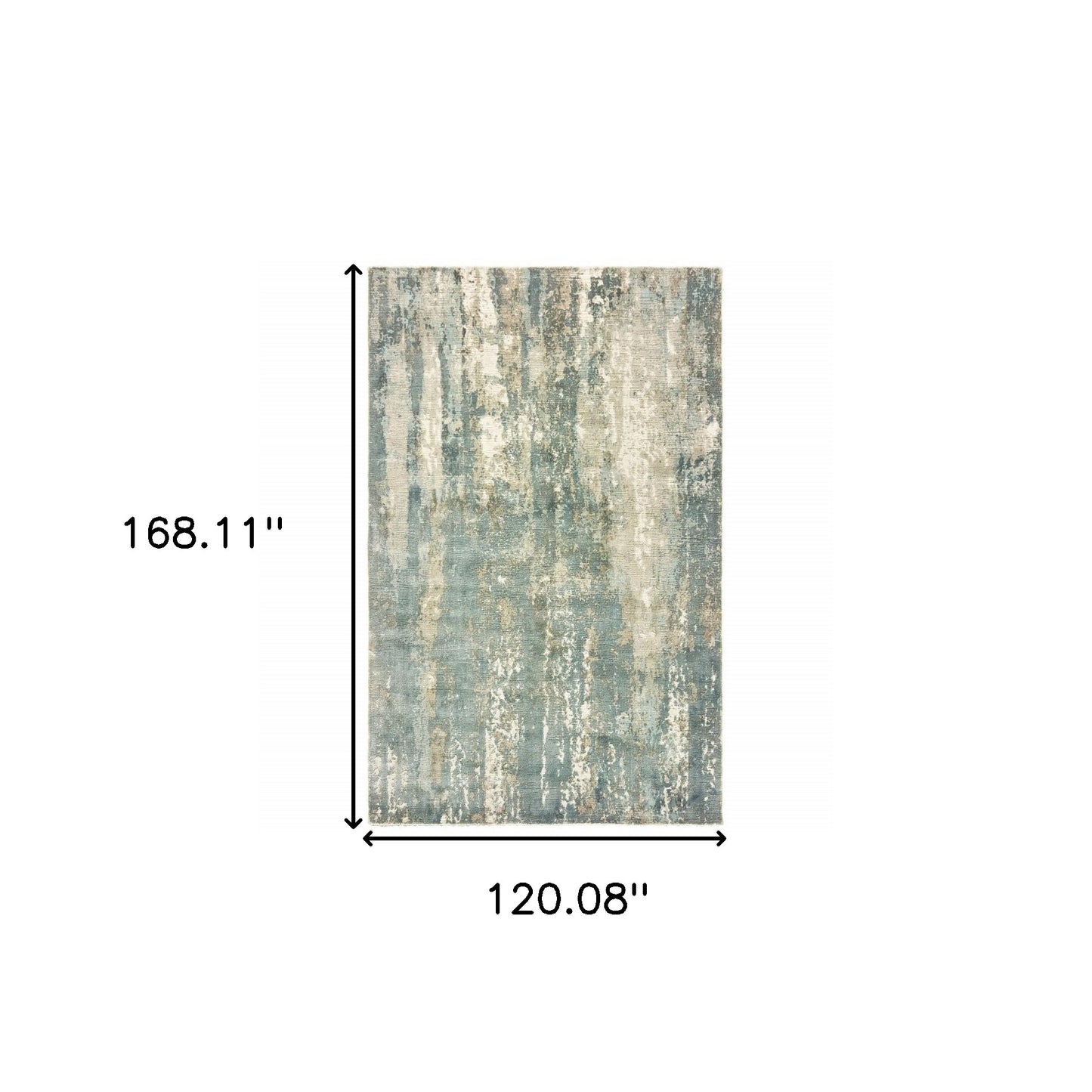 8’ X 10’ Blue And Gray Abstract Splash Indoor Area Rug