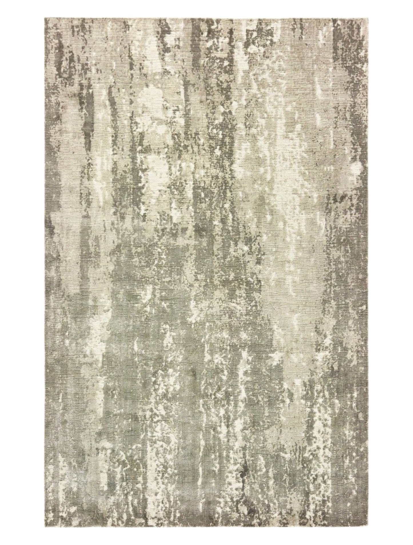 3' X 10' Gray And Ivory Abstract Splash Indoor Runner Rug