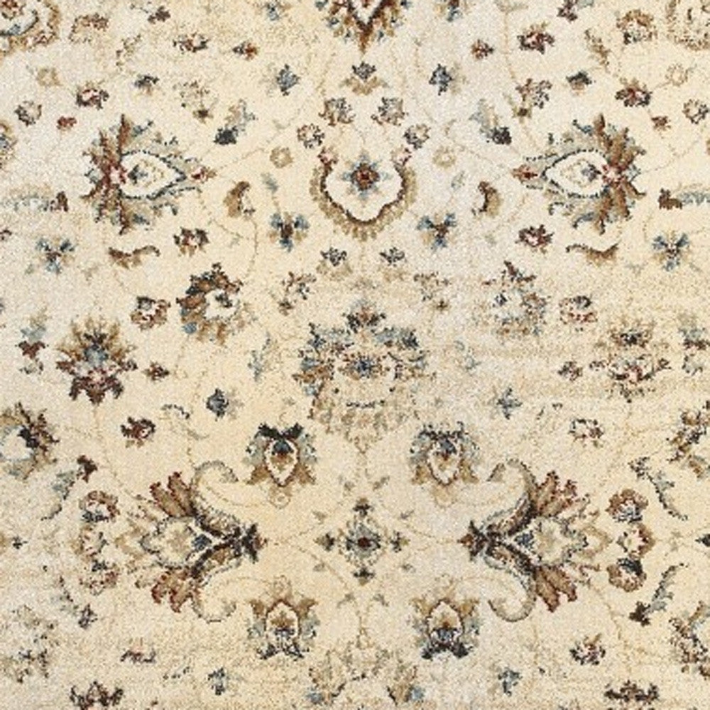 8' X 11' Ivory And Gold Distressed Indoor Area Rug