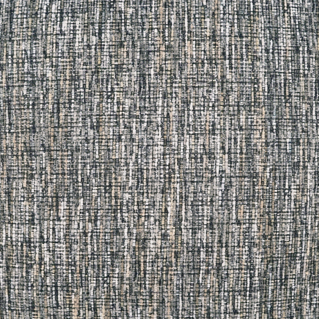 Gray and beige woven pillow fabric with vertical stripe texture; heathered tweed-style material, 24 x 24