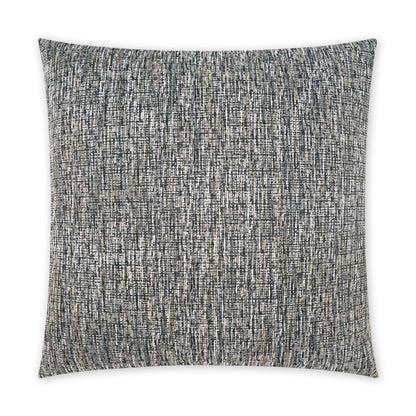 Square decorative throw pillow in granite-textured blue-gray fabric with beige and navy speckles.