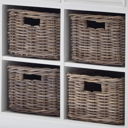 63" White Solid Wood Four Drawer Sideboard with Two Doors