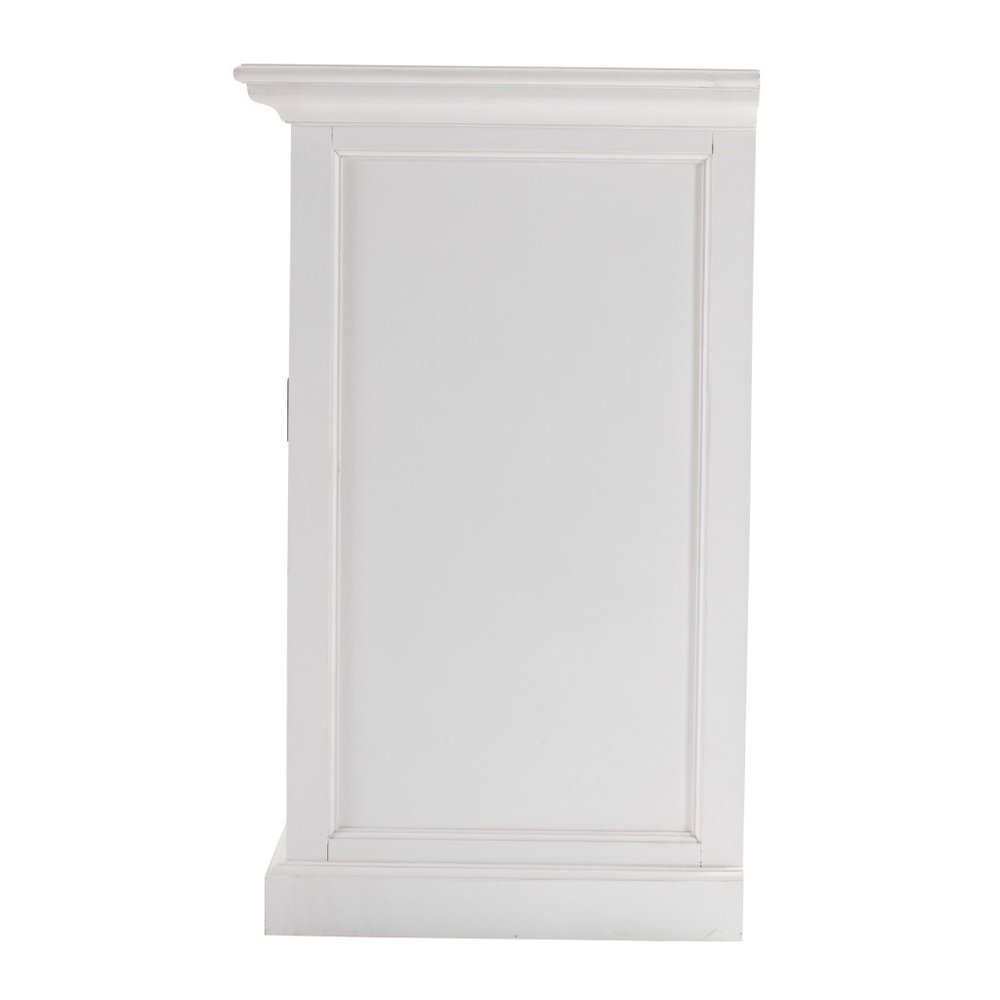 57" White Solid Wood Three Drawer Sideboard
