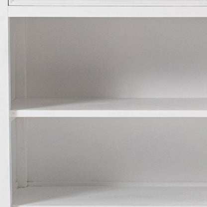 57" White Wood Two Drawer Buffet Table