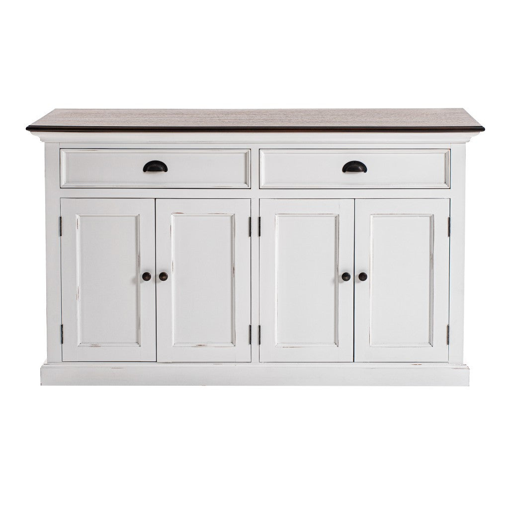 Modern Farmhouse Brown And White Buffet Server