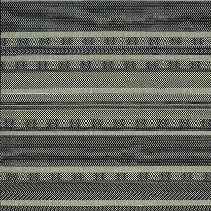 10' X 13' Black And Ivory Geometric Area Rug