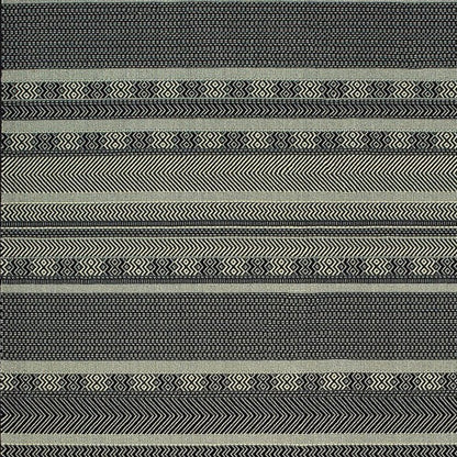 10' X 13' Black And Ivory Geometric Area Rug