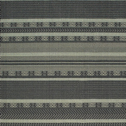 10' X 13' Black And Ivory Geometric Area Rug