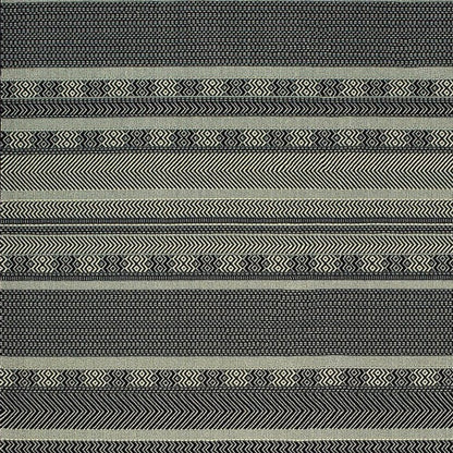 10' X 13' Black And Ivory Geometric Area Rug