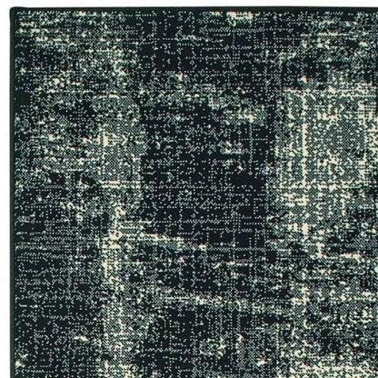 10' X 13' Black And Ivory Abstract Distressed Area Rug