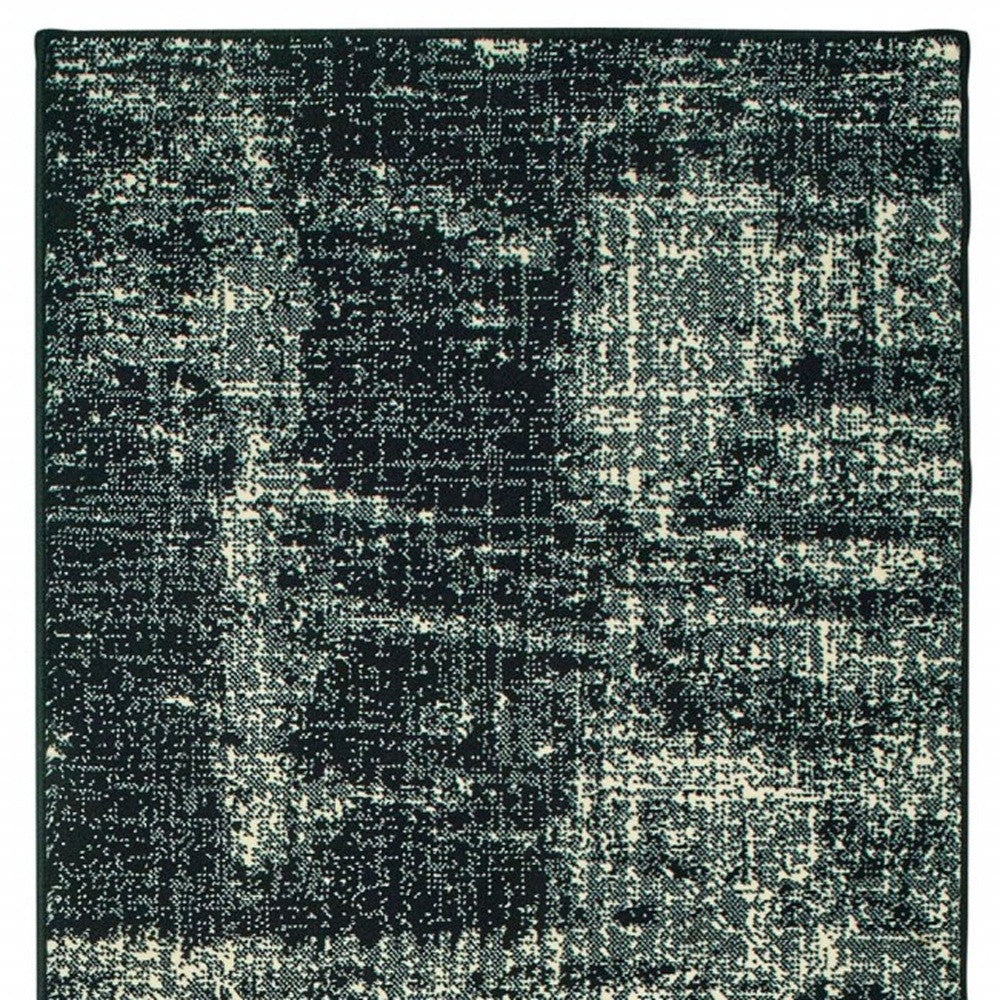 5' X 8' Black Ivory Machine Woven Abstract Indoor Area Rug