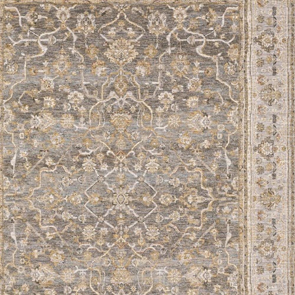 6' X 9' Beige Grey Machine Woven Oriental Indoor Arean Rug