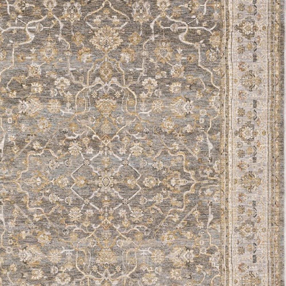 6' X 9' Beige Grey Machine Woven Oriental Indoor Arean Rug