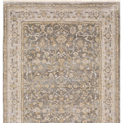 7' X 10' Beige Grey Machine Woven Oriental Indoor Arean Rug