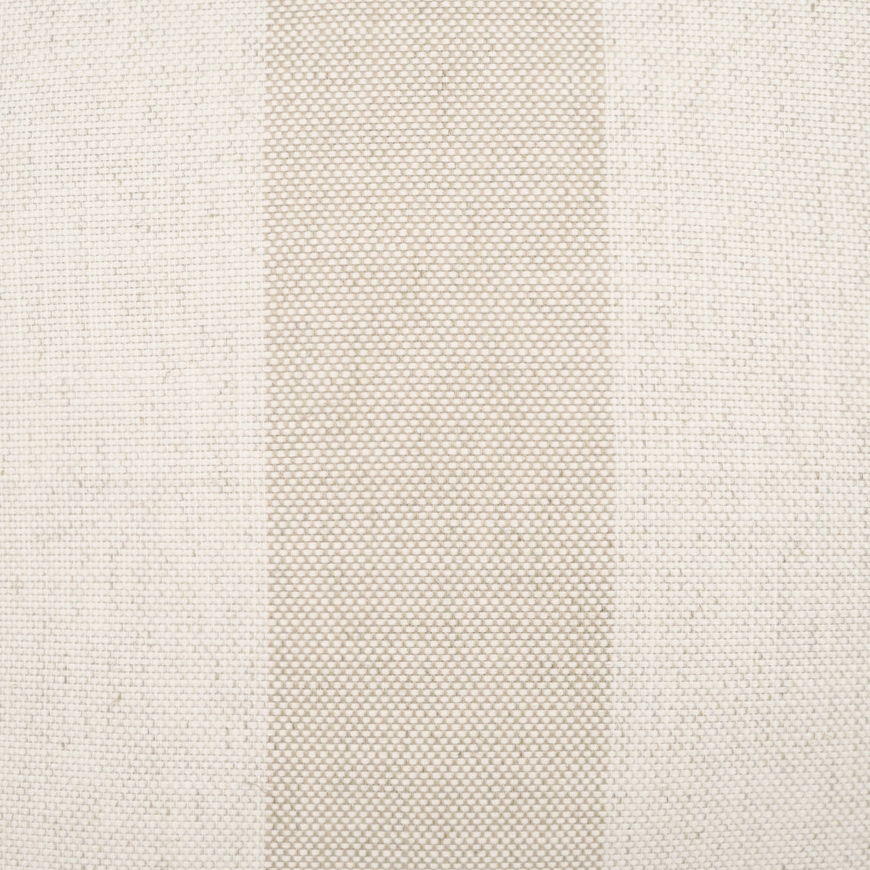 Pillow cover in beige flax with a cream base and a darker central stripe, featuring a subtle textured dot weave and striped pattern.