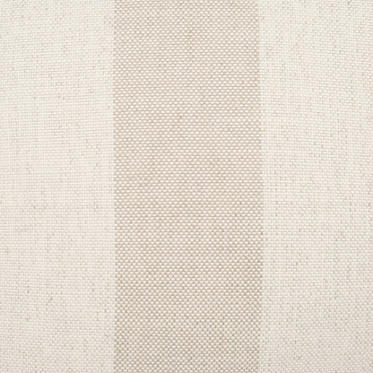 Pillow cover in beige flax with a cream base and a darker central stripe, featuring a subtle textured dot weave and striped pattern.