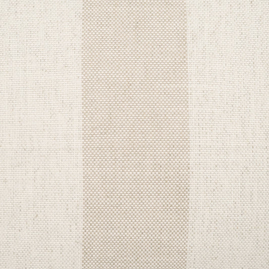 Beige woven fabric with a wide central stripe featuring a dotted texture and a linen-like weave.