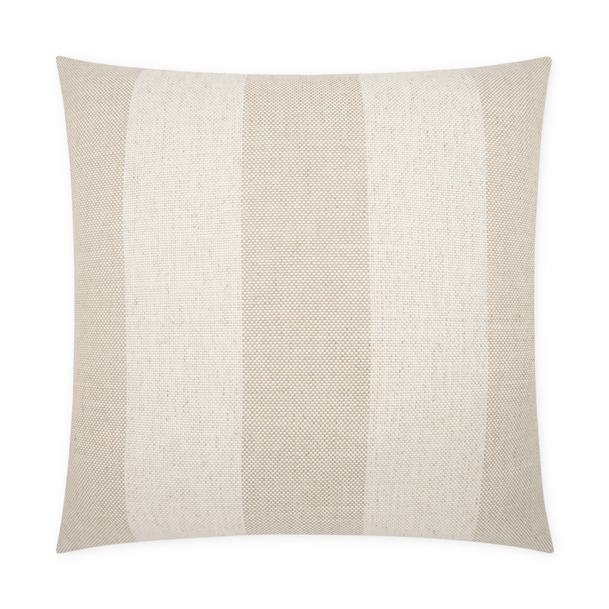 Beige and cream striped woven throw pillow, square decorative pillow for sofa.