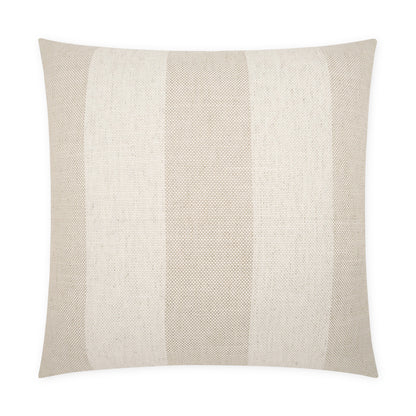 Beige and cream striped woven throw pillow, square decorative pillow for sofa.