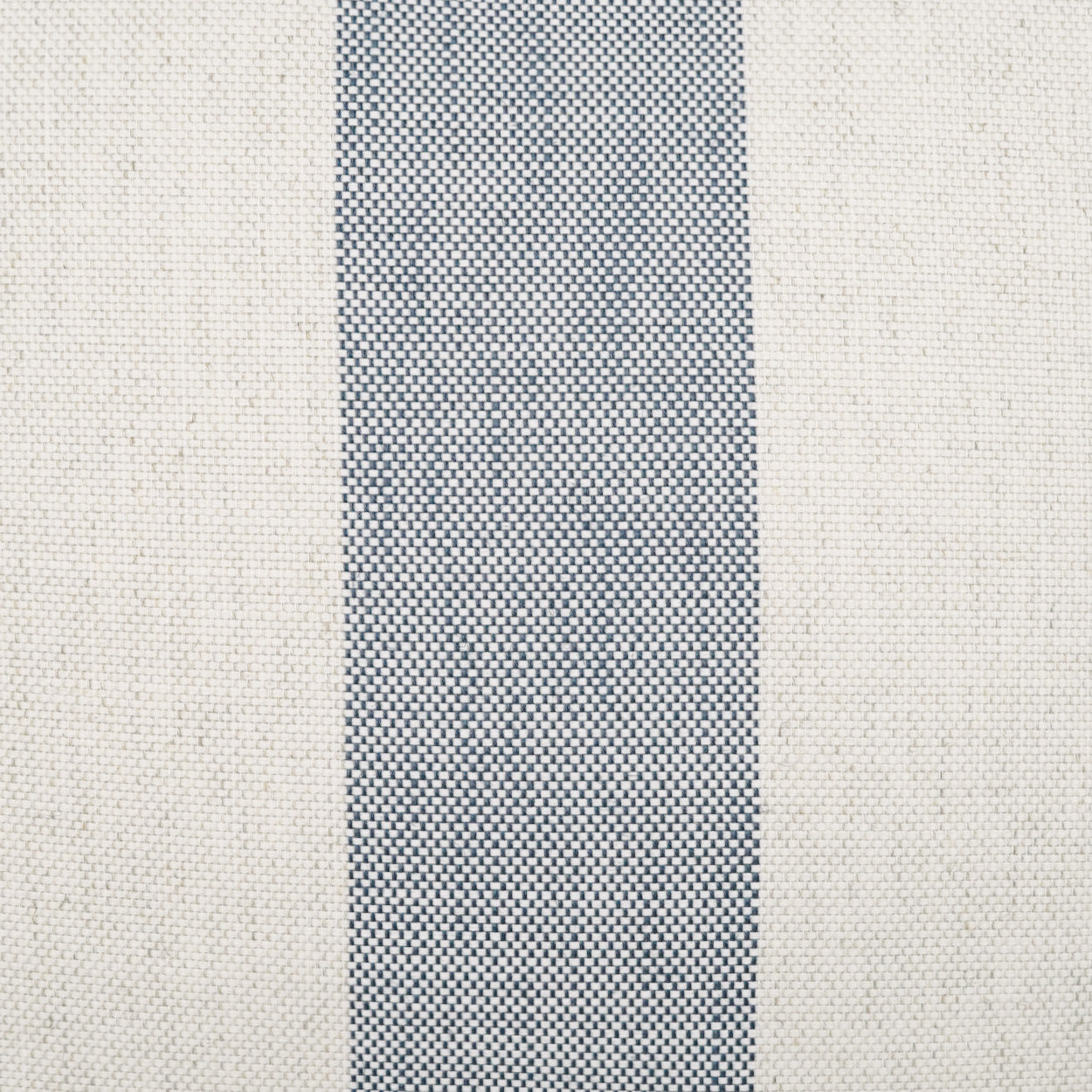 Beige woven fabric with a central dark navy vertical stripe, featuring a subtle dotted texture.
