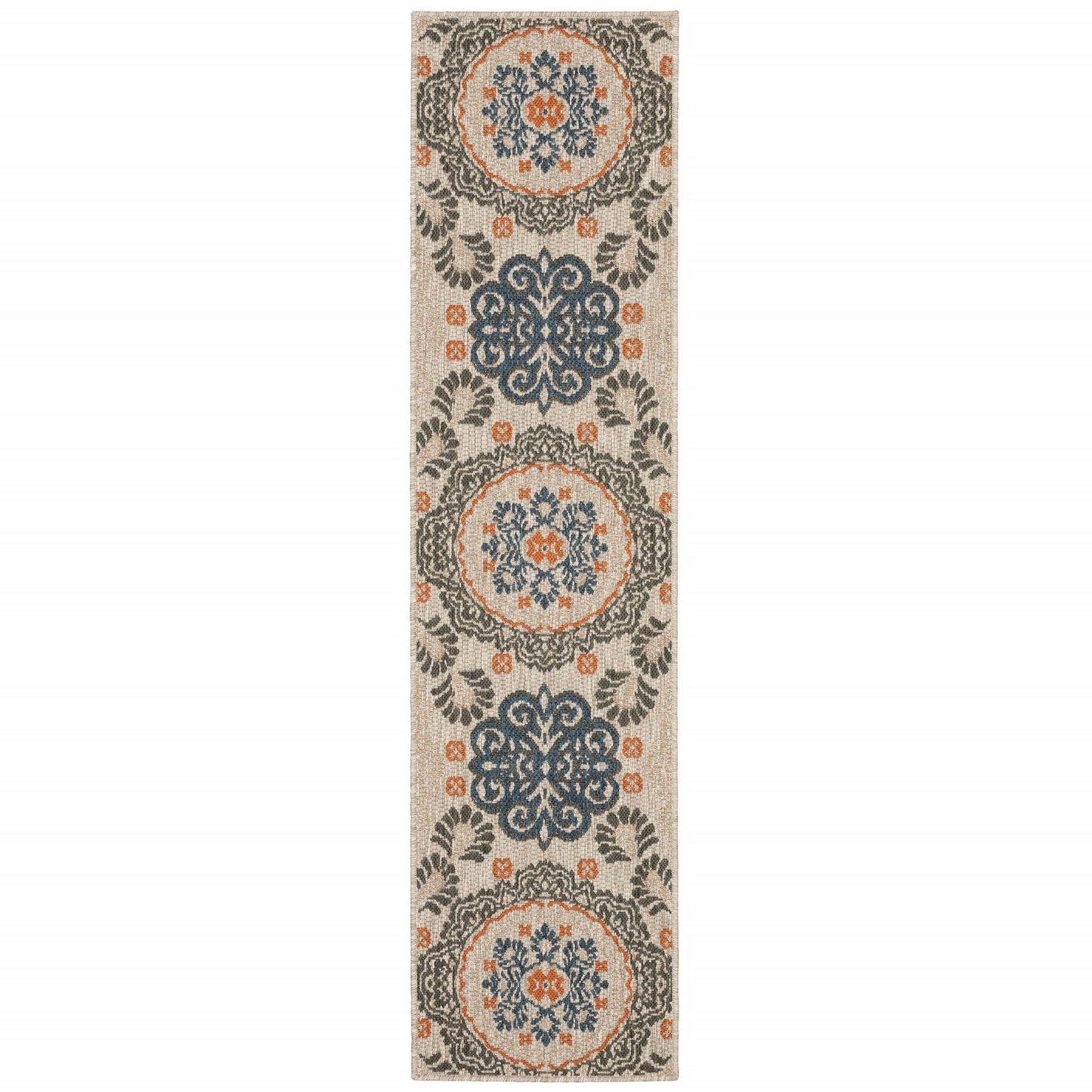 5' x 7' Blue and Gray Moroccan Indoor Outdoor Area Rug