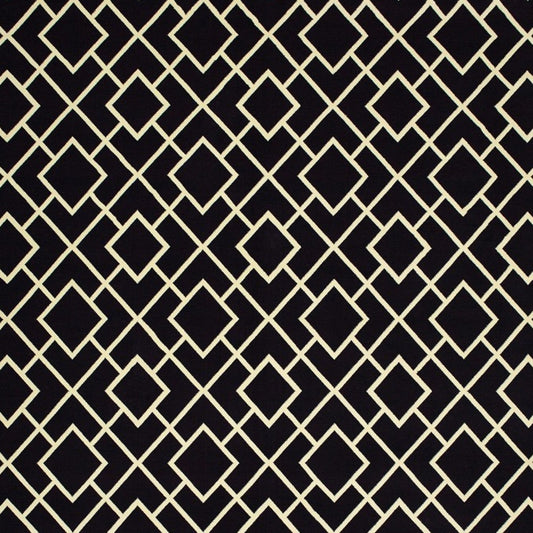 10' X 13' Black And Ivory Diamond Area Rug