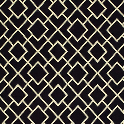 10' X 13' Black And Ivory Diamond Area Rug