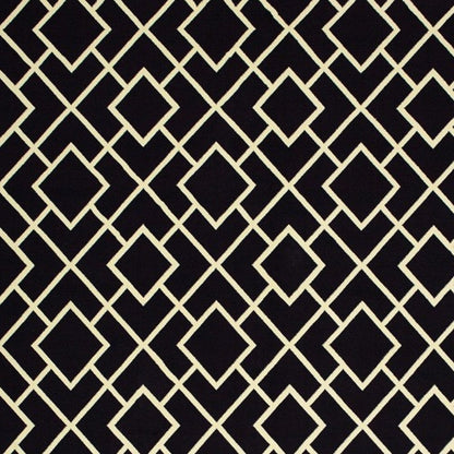 10' X 13' Black And Ivory Diamond Area Rug