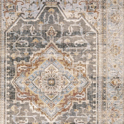 2' X 3' Blue And Gray Area Rug