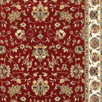2' X 3' Red And Ivory Area Rug