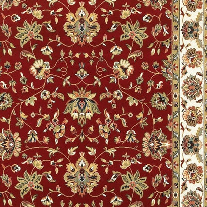 2' X 3' Red And Ivory Area Rug