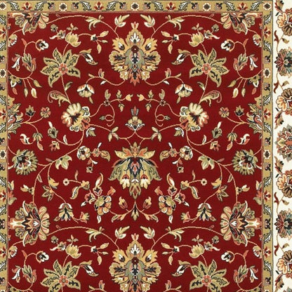 2' X 3' Red And Ivory Area Rug